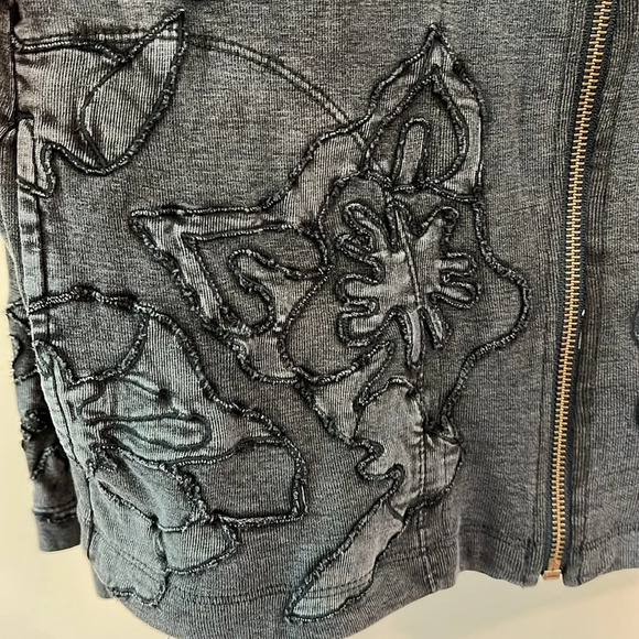 Chico's - size 1, Blue Gray Cotton Jacket - Picture 3 of 8